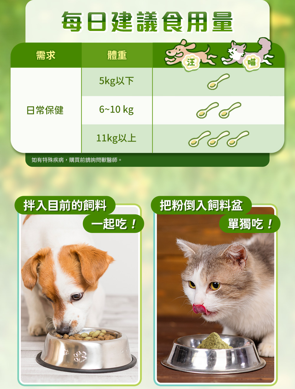 每日建議食用量