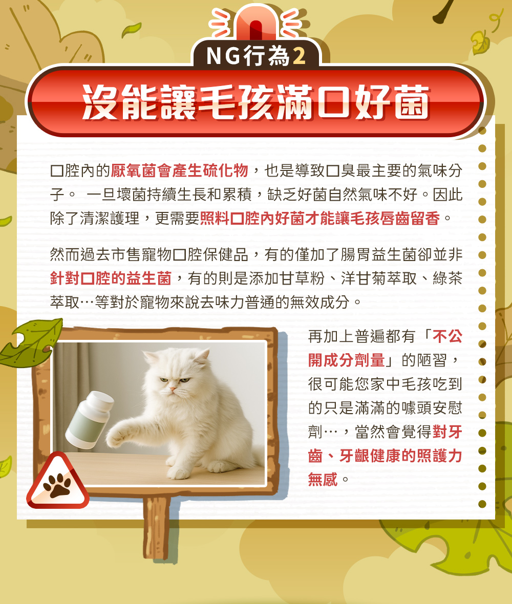 毛孩口腔護理失敗來自2大NG行為!NG2:沒能讓毛孩滿口好菌。