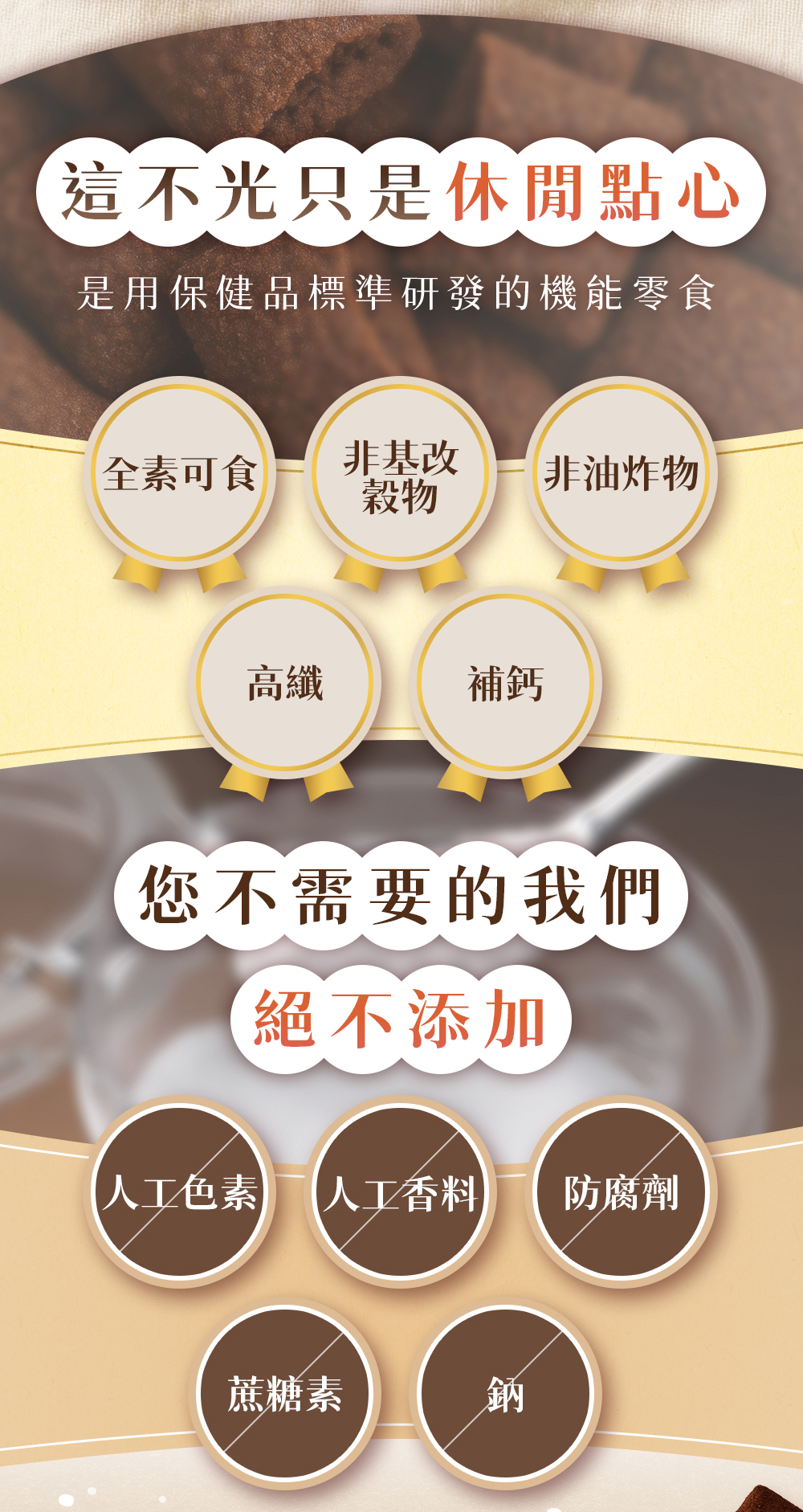 用保健品標準研發機能零食 全素非油炸高纖補鈣