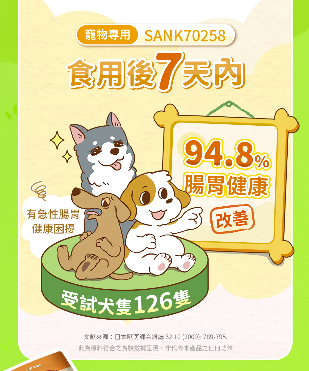 食用7天內，94.8%腸胃健康改善！