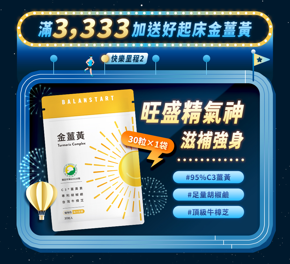 滿3333加送好起床金薑黃