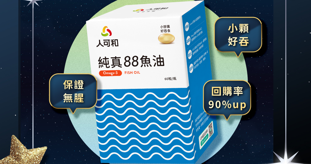 滿6,000加送純真88魚油，rTG型高濃度，Omega-3濃度超過88%