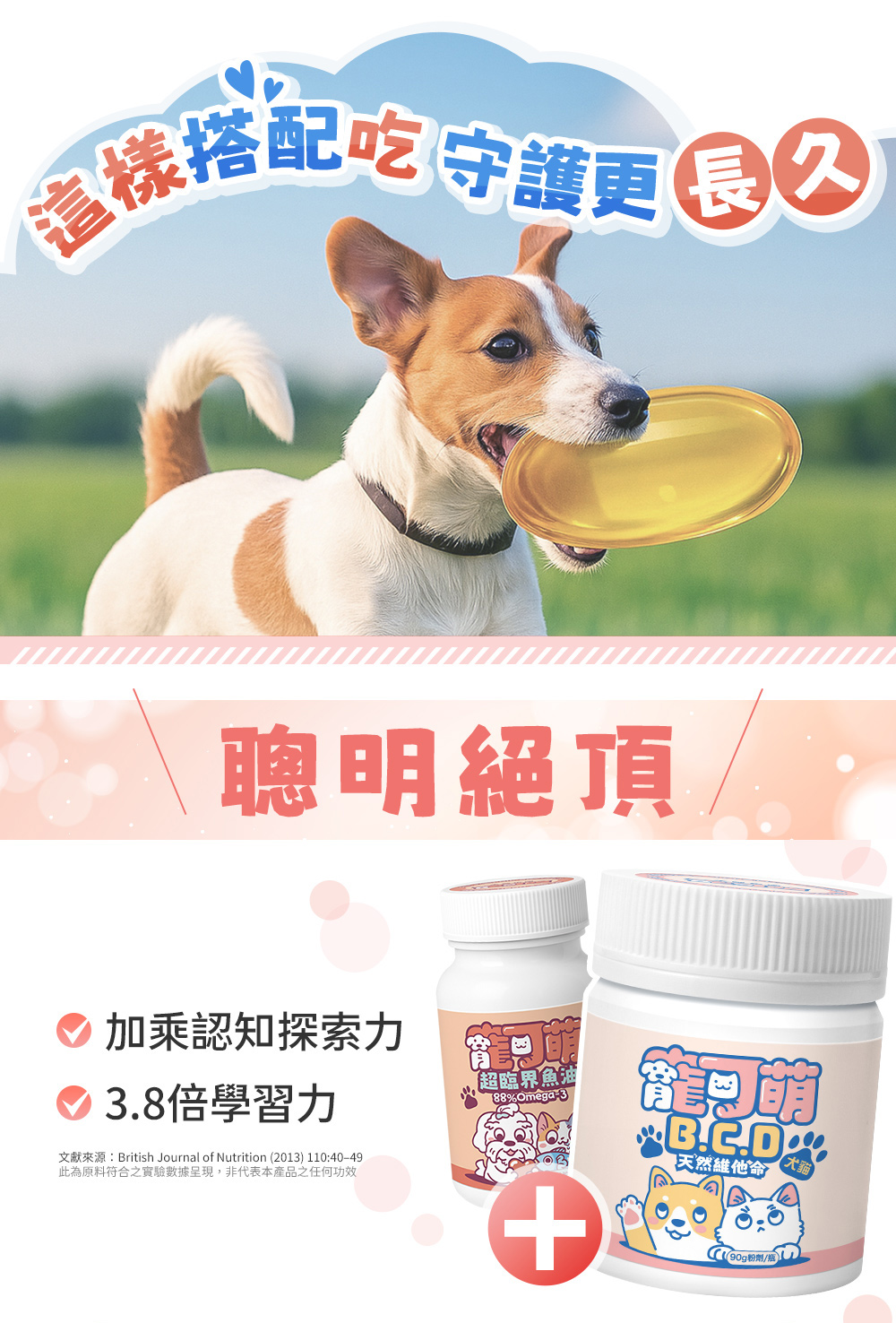 這樣搭配吃守護更長久:聰明絕頂!寵可萌魚油+寵可萌BCD天然維他命