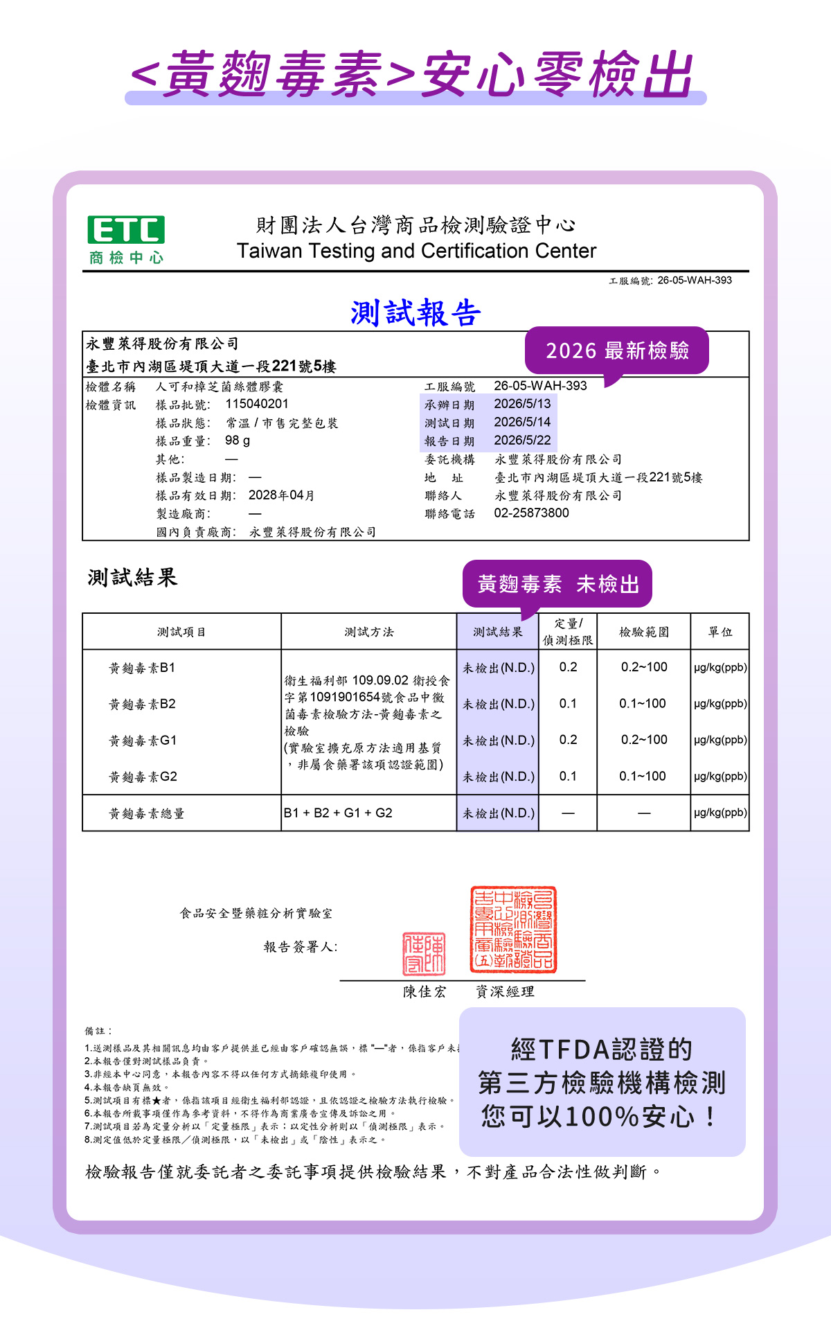 ｜人可和三認證樟芝 60粒｜＜黃麴毒素＞零檢出認證