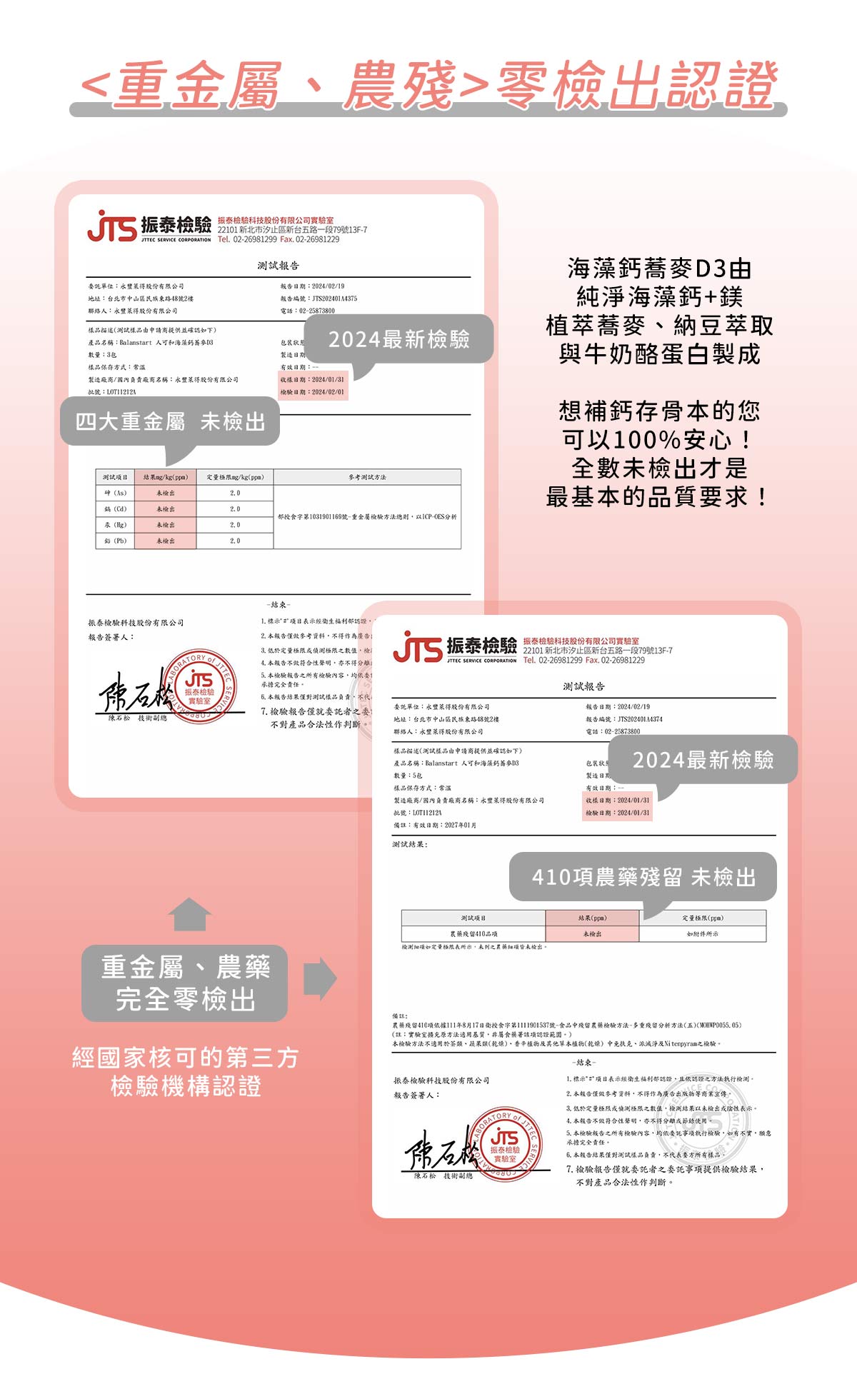 人可和海藻鈣蕎麥D3｜<重金屬、農殘>零檢出認證