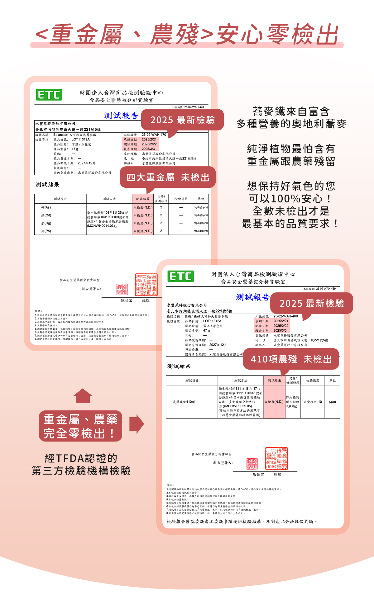 人可和天然蕎麥鐵，重金屬、農藥殘留零檢出認證