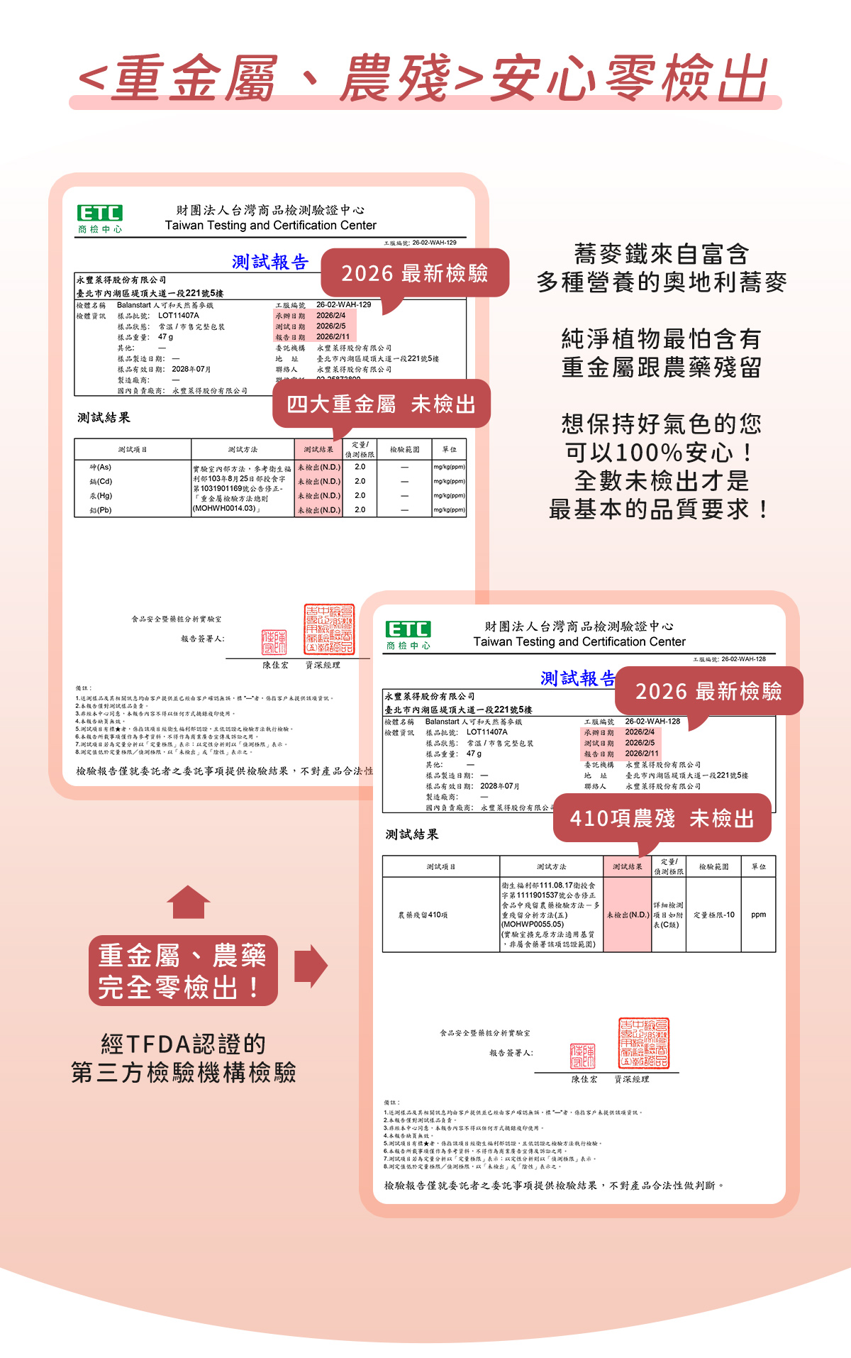 人可和天然蕎麥鐵，重金屬、農藥殘留零檢出認證
