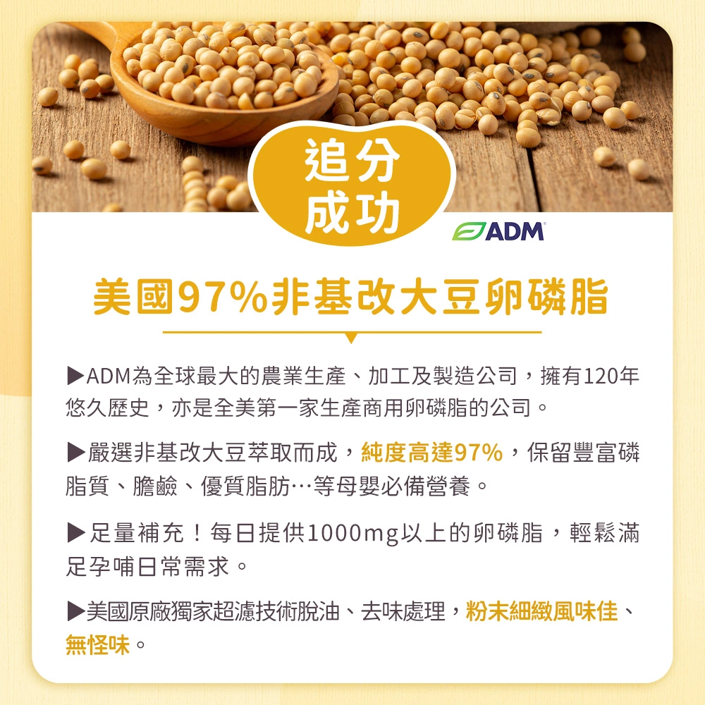 每日2粒好滋餵，輕鬆補足1000mg高純度97%卵磷脂